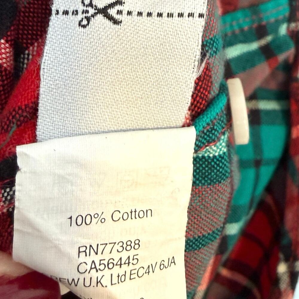 J. Crew Men's Oxford Plaid Cotton Button Down Shirt In Red Green Size Small - Picture 9 of 9